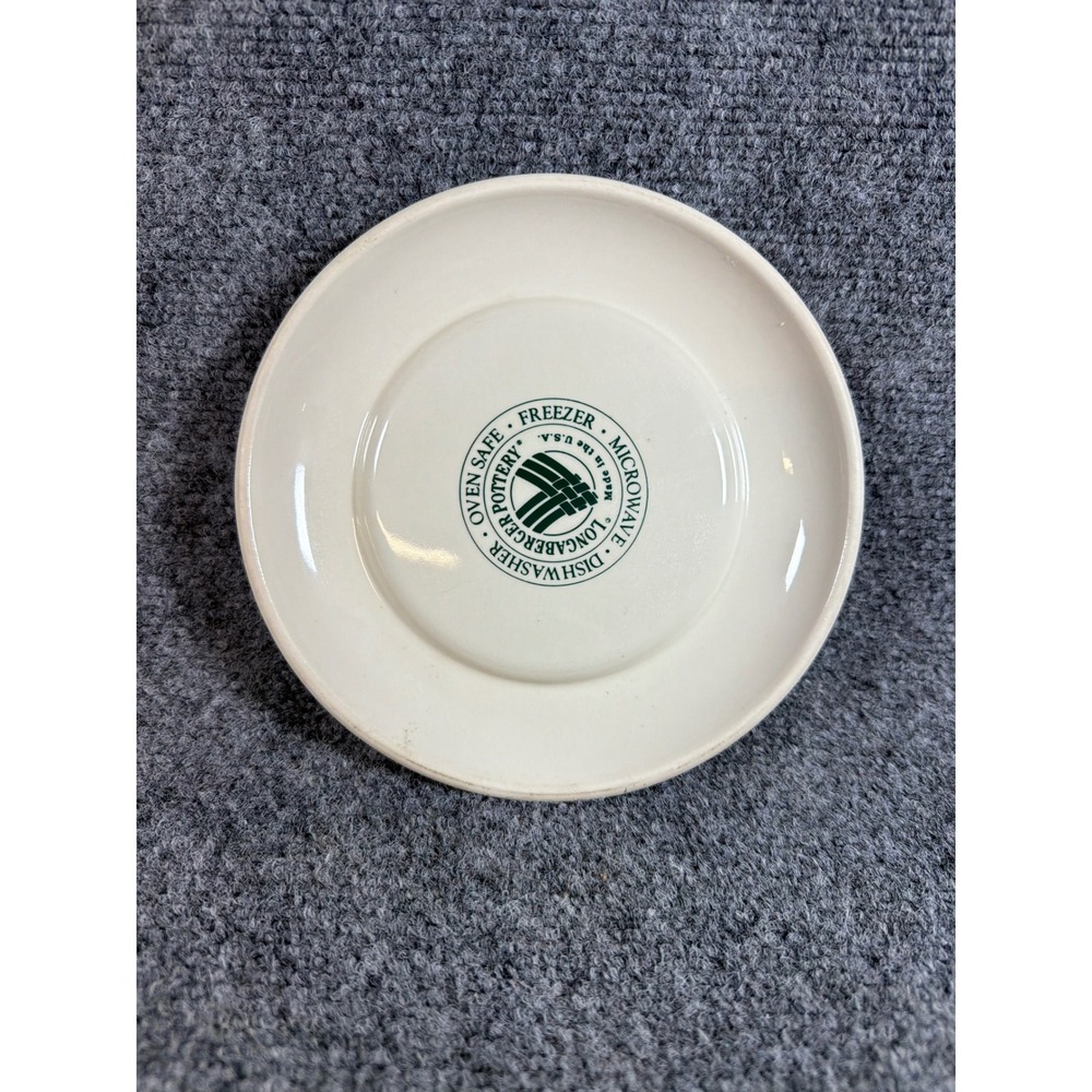 Longaberger Pottery Woven Traditions Ivory Pillar Candle Plate 6 Inch Dish